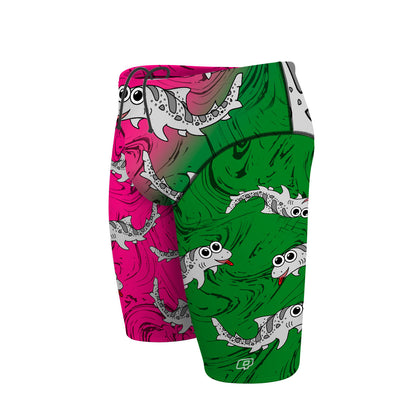Sharkie Atlas Pink Green Dark (Jordan) - Atlas Jammer Swimsuit