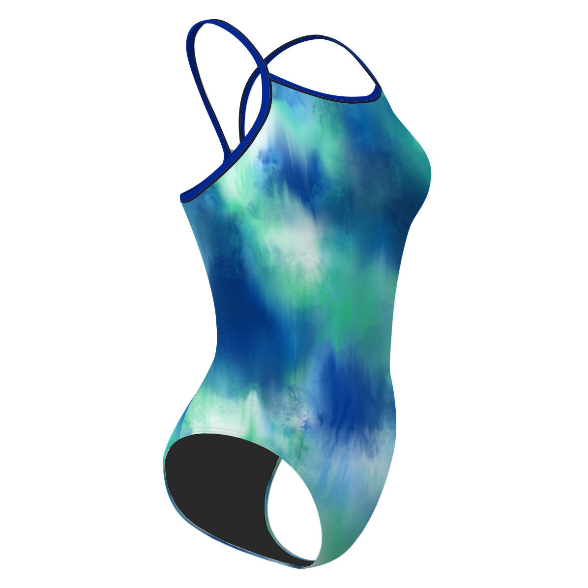 Ethereal watercolor Skinny Strap Swimsuit, view 3
