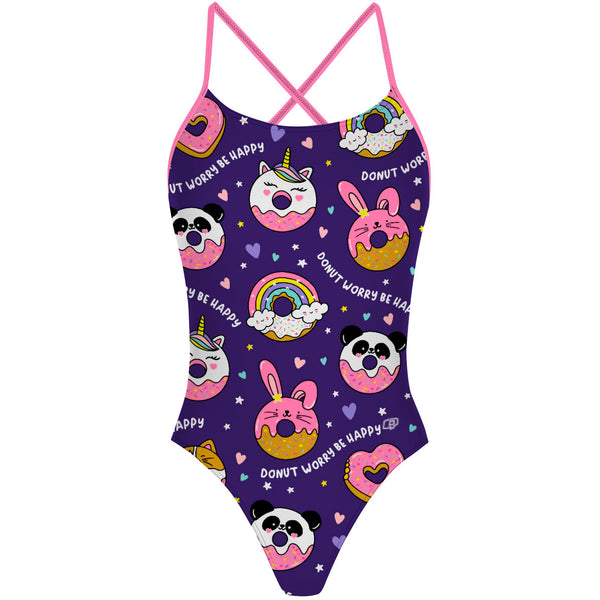 Donut Worry "X" Back Swimsuit