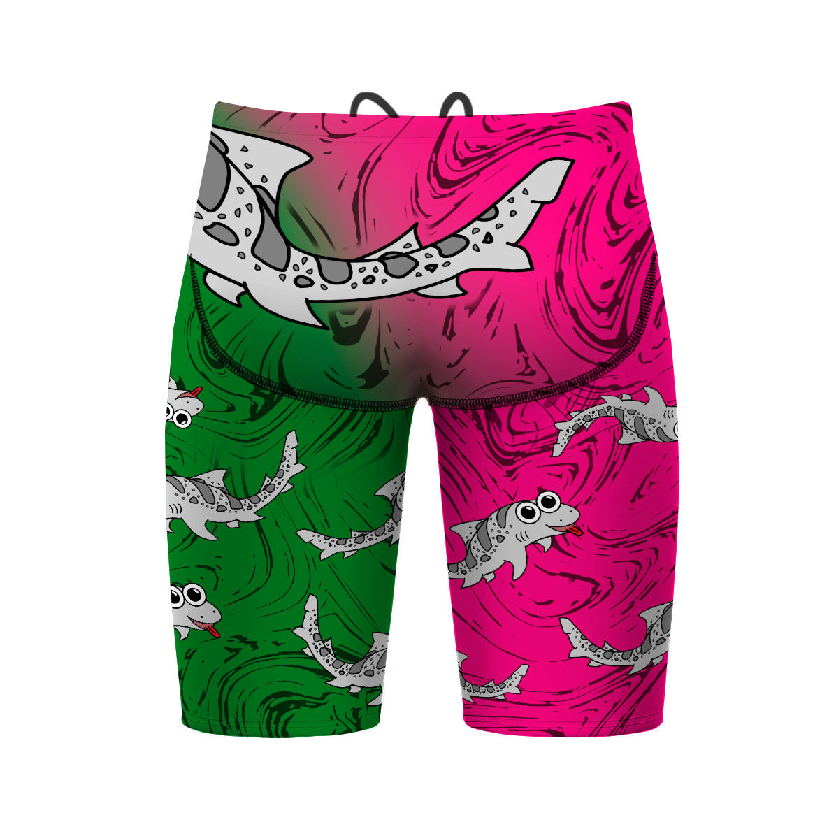 Sharkie Atlas Pink Green Dark (Jordan) - Atlas Jammer Swimsuit