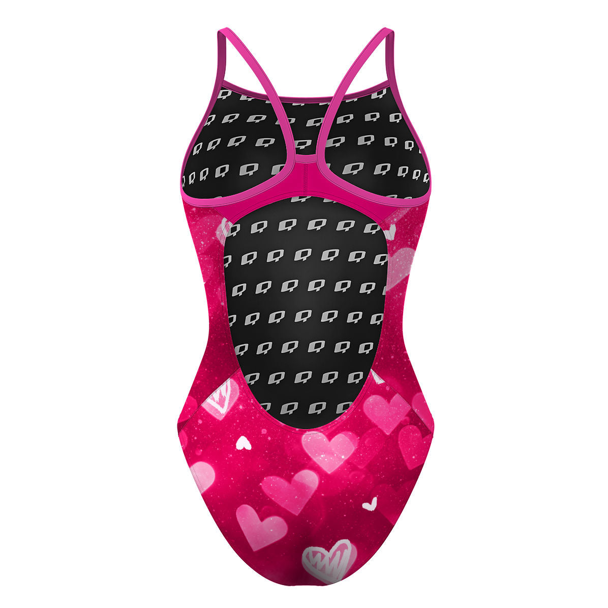 Love Glitter pink - Skinny Strap Swimsuit