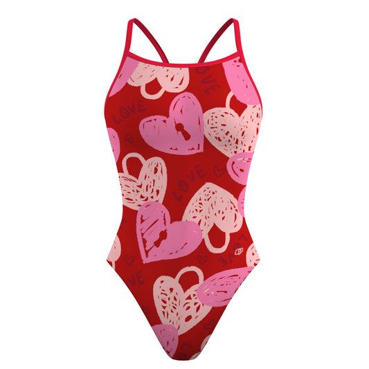 Heart lock - Skinny Strap Swimsuit