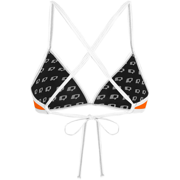Orange Stripe - Tieback Bikini Top