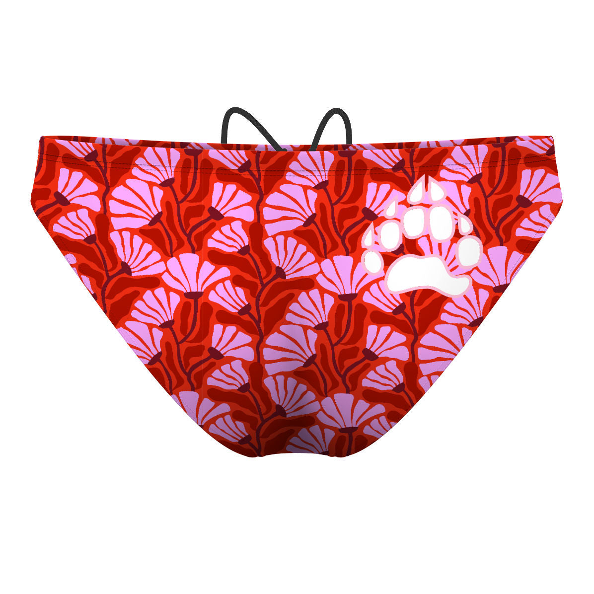 Emily's Pink Poppy Floral Design - Waterpolo Brief Swimsuit