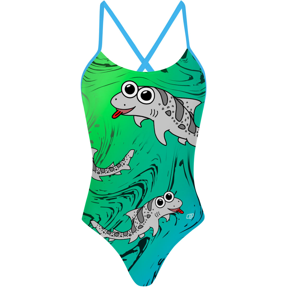 Sharkie Tieback OP Siren Green Dark 2 (Zana) - Tieback One Piece Swimsuit