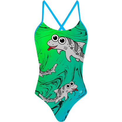 Sharkie Tieback OP Siren Green Dark 2 (Zana) - Tieback One Piece Swimsuit