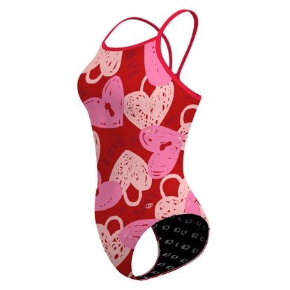 Heart lock - Skinny Strap Swimsuit