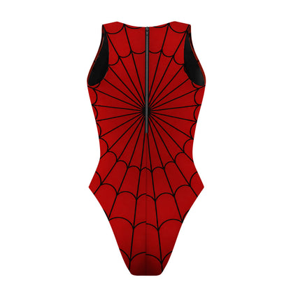 spider red and blue - Women's Waterpolo Swimsuit Cheeky Cut