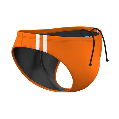 Orange Stripes - Waterpolo Brief Swimsuit