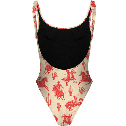 Cowboy Desert - High Hip One Piece Swimsuit
