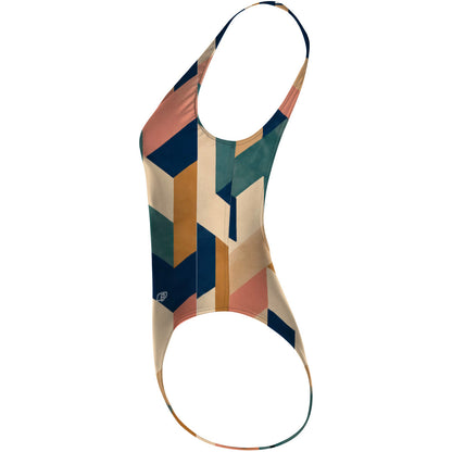 Blocks - High Hip One Piece Swimsuit