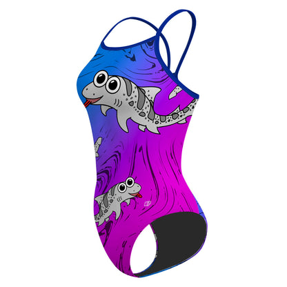Sharkie SS V2 Blue Purple Dark (Carol) - Skinny Strap Swimsuit