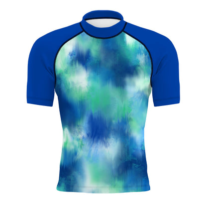 Abstract Particles - Men's Surf UPF50+ Short Sleeve Rash Guard