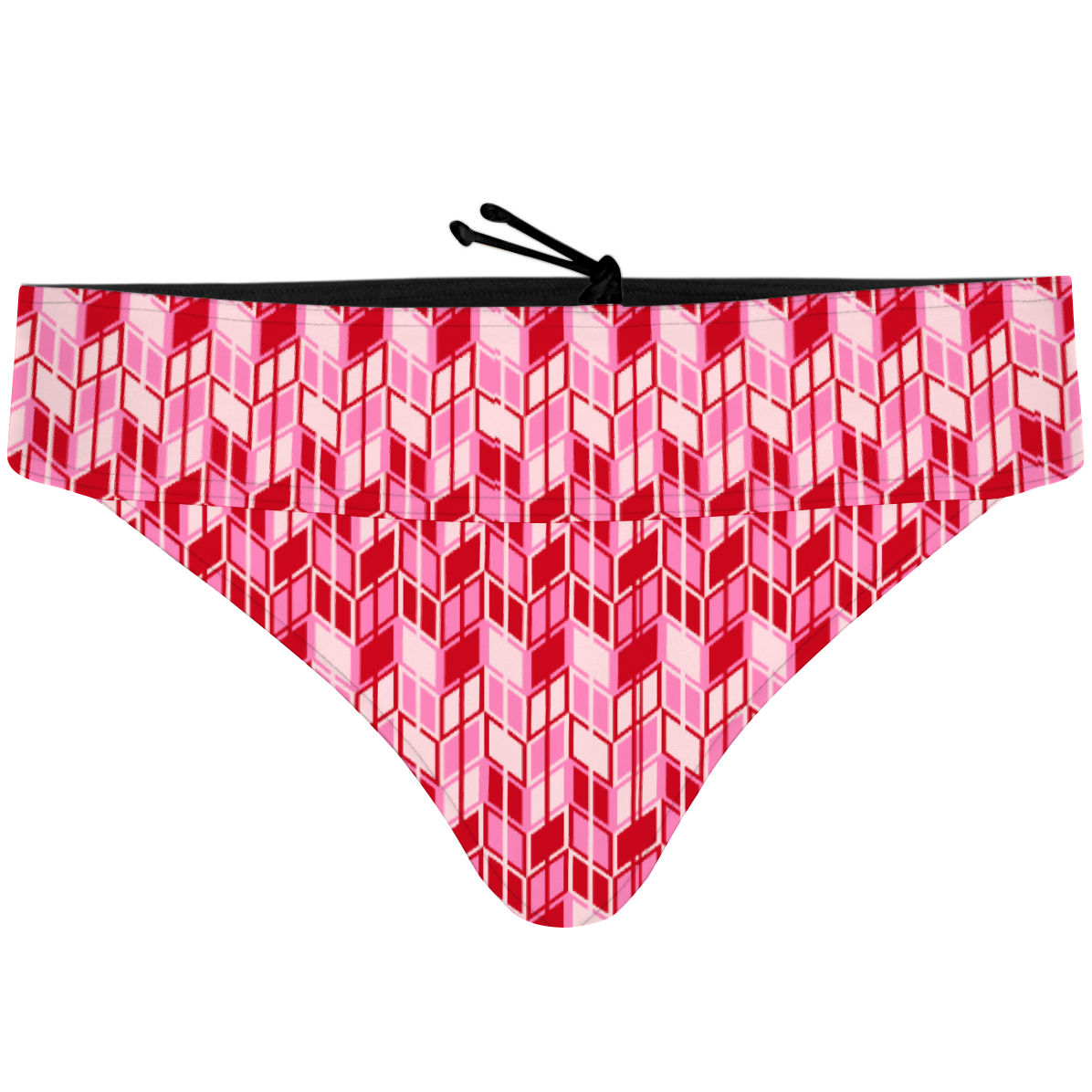 Red Ikat Demi Cheeky Cut Bikini Bottom