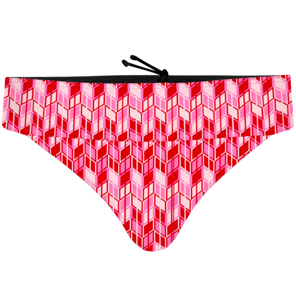 Red Ikat Demi Cheeky Cut Bikini Bottom