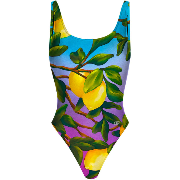 Lemon Squeeze - High Hip One Piece Swimsuit