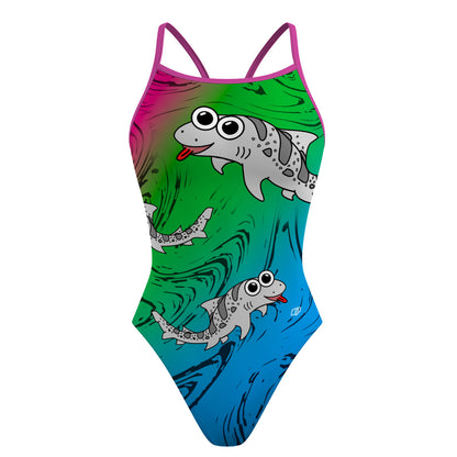 Sharkie SS Multicolor Dark (Michelle) - Skinny Strap Swimsuit