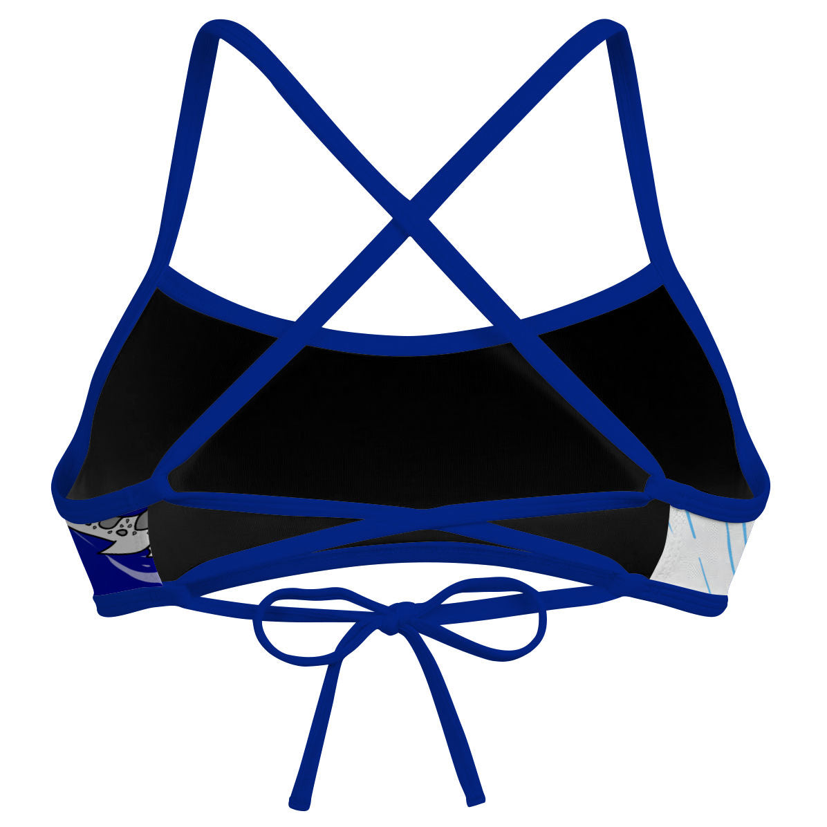 Sharkie DARK STRAPS Ciara Top Light Blue Dark Blue Light (Lisa R) - Ciara Tieback Bikini Top