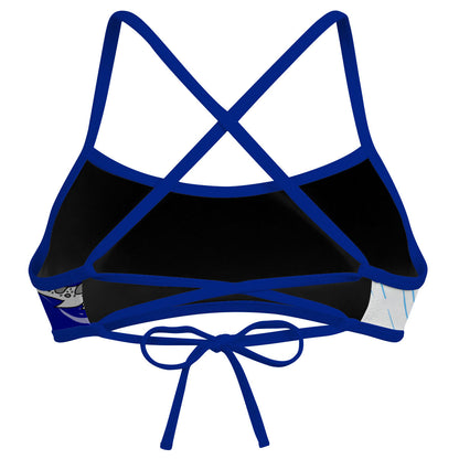 Sharkie DARK STRAPS Ciara Top Light Blue Dark Blue Light (Lisa R) - Ciara Tieback Bikini Top