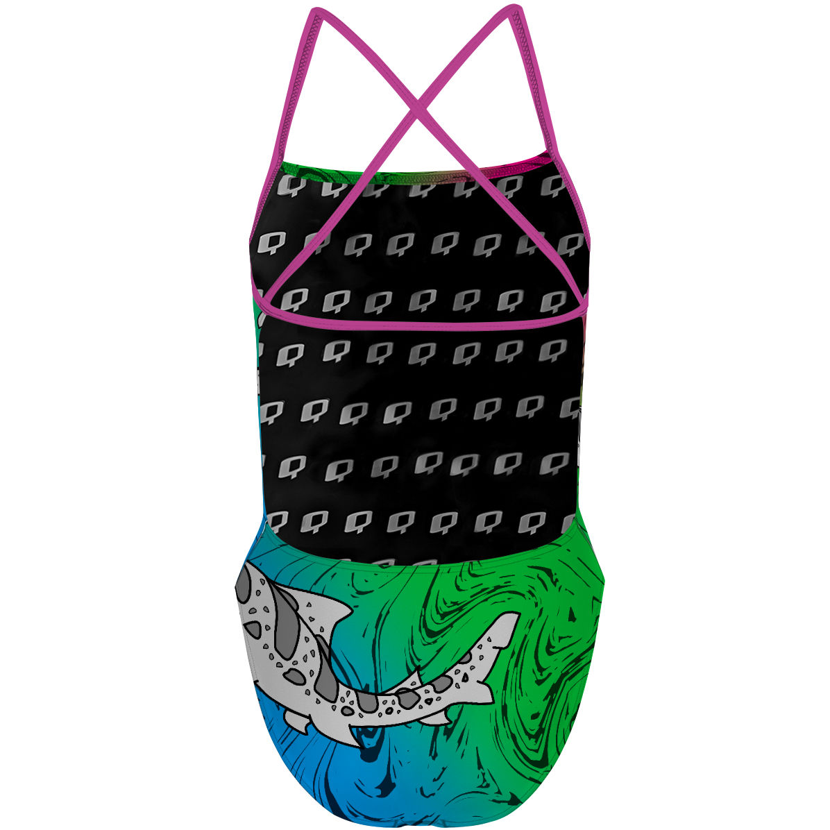 Sharkie X Back Multicolor Dark (Michelle) - "X" Back Swimsuit