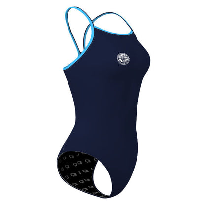 Girls Thin Strap One-Piece - Solid Skinny Strap Swimsuit - PERSONALIZED