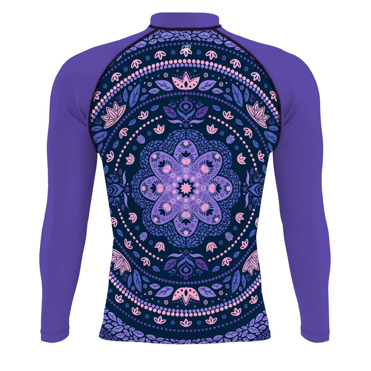 Delicated Mandala Men's Surf UPF50+ Long Sleeve Rash Guard, view 2