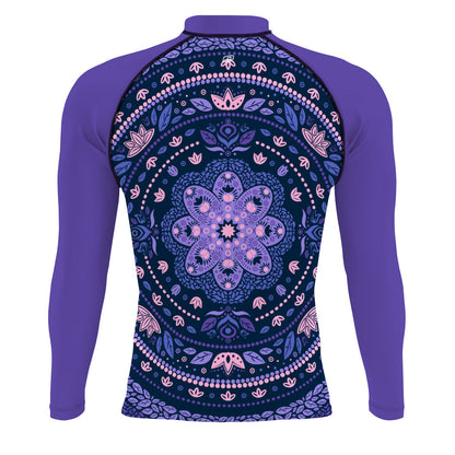 Delicated Mandala Men's Surf UPF50+ Long Sleeve Rash Guard, view 2