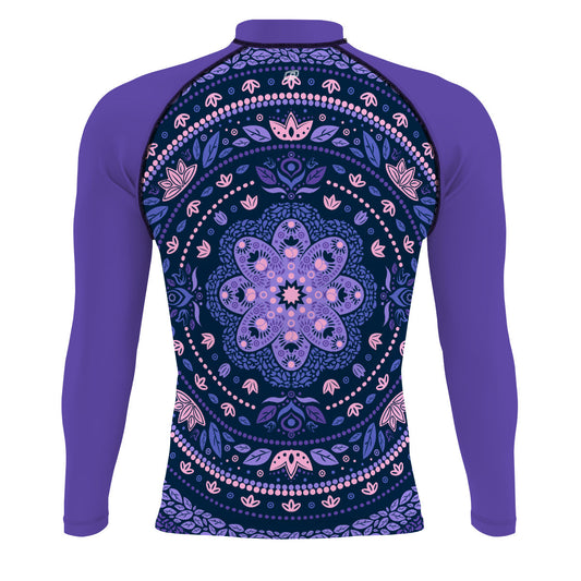 Delicated Mandala Men's Surf UPF50+ Long Sleeve Rash Guard, view 2