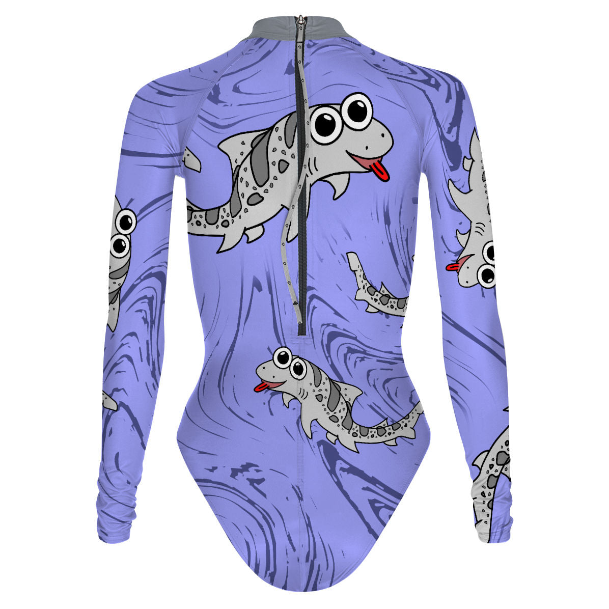 Sharkie Surf Suit Periwinkle (Tiff) - Surf Swimming Suit Classic Cut