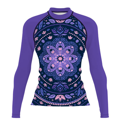 Delicated Mandala - Women's Surf UPF50+ Long Sleeve Rash Guard