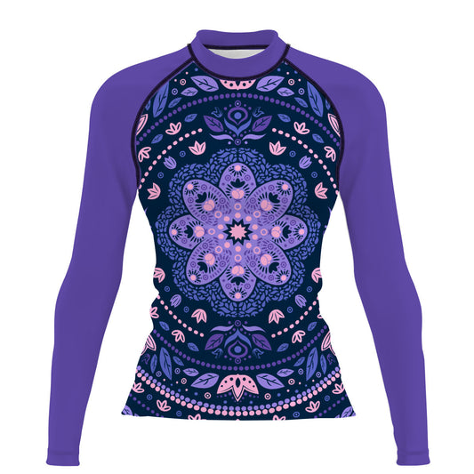 Delicated Mandala Women's Surf UPF50+ Long Sleeve Rash Guard