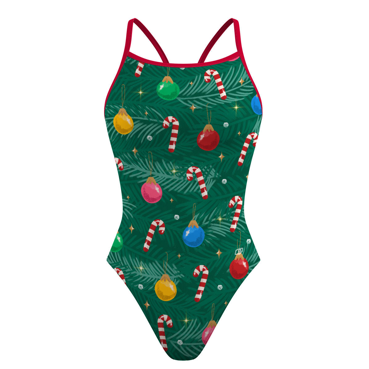 Colorful Christmas Tree - Skinny Strap Swimsuit