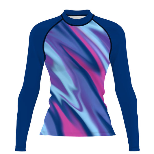 Amorphous Blur Women's Surf UPF50+ Long Sleeve Rash Guard