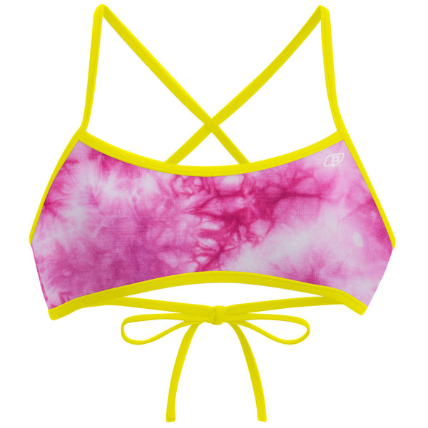 Tie Dye Pink  Ciara Tieback Bikini Top