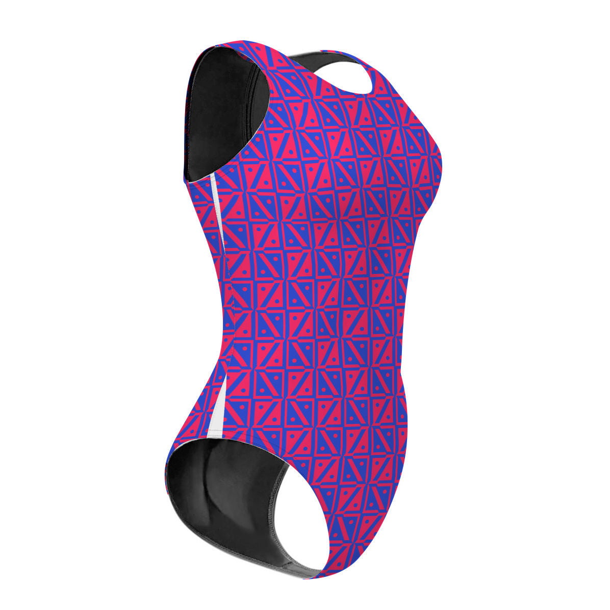 Diamond Grid Women's Waterpolo Swimsuit Classic Cut, view 3