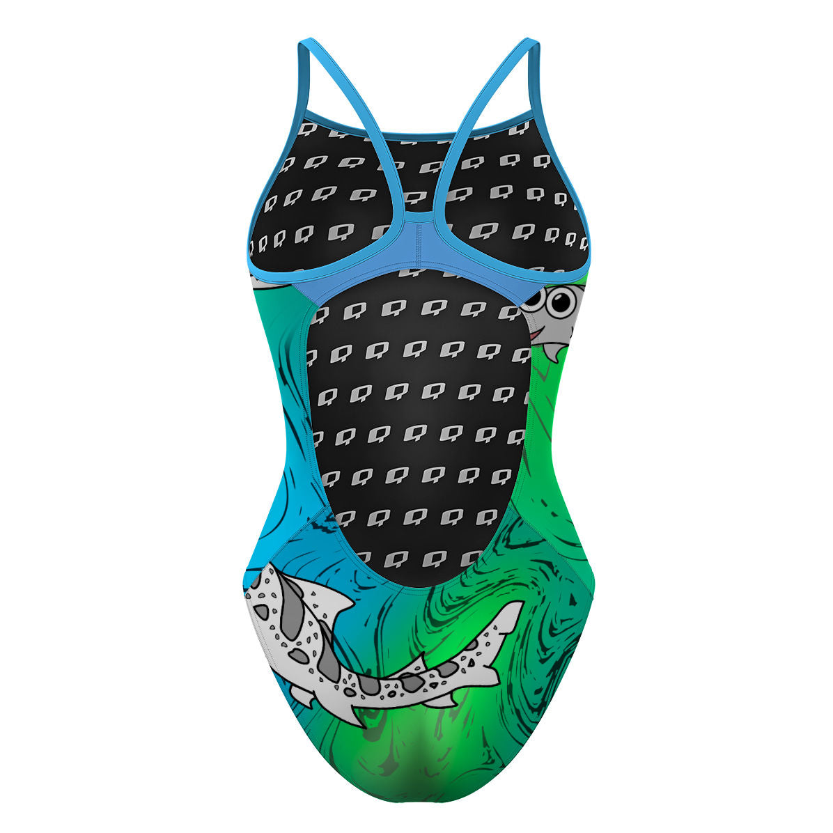 Sharkie Skinny Strap Siren Green Dark 2 (Zana) - Skinny Strap Swimsuit