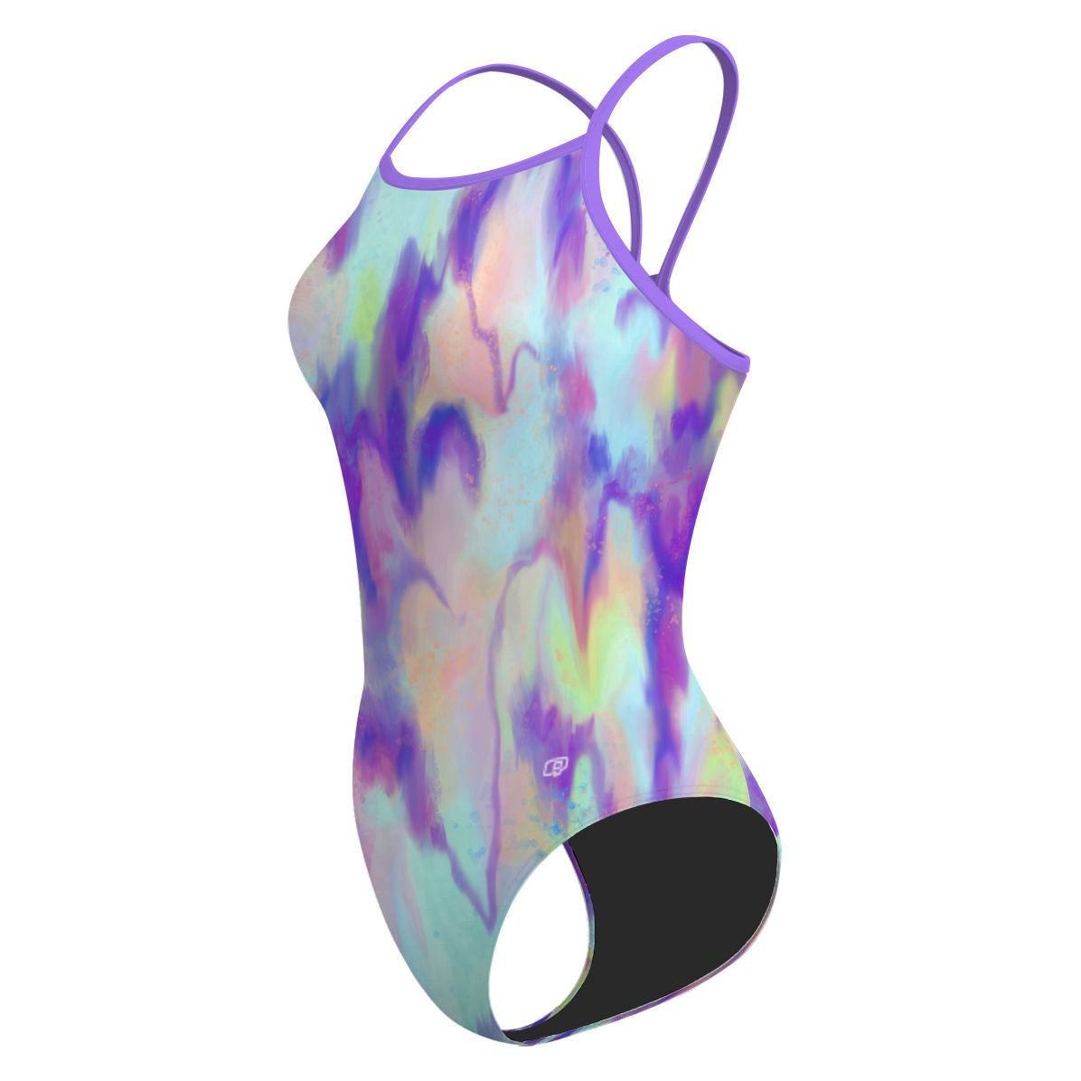 Bleeding Checks Skinny Strap Swimsuit, view 4