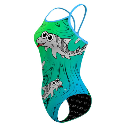 Sharkie Skinny Strap Siren Green Dark 2 (Zana) - Skinny Strap Swimsuit