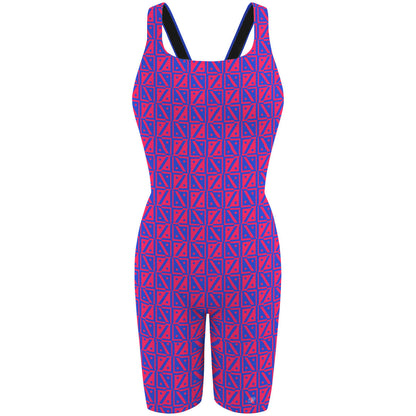 Diamond Grid - Classic Strap Long Knee Women Jammer