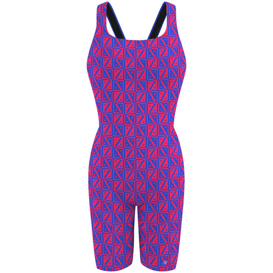 Diamond Grid Classic Strap Long Knee Women Jammer