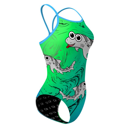 Sharkie Skinny Strap Siren Green Dark 2 (Zana) - Skinny Strap Swimsuit