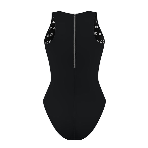 Solid Black - Women Waterpolo Swimsuit Classic Cut