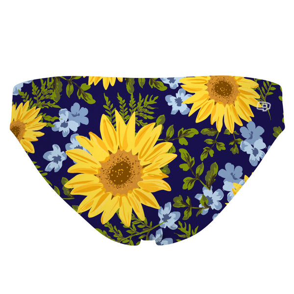 Blue Sunflower - Bandeau Bikini Bottom