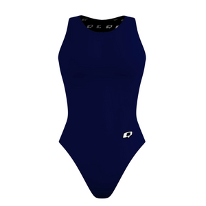 Solid Navy Women Waterpolo Swimsuit Classic Cut