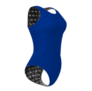 Solid Royal Women Waterpolo Swimsuit Classic Cut