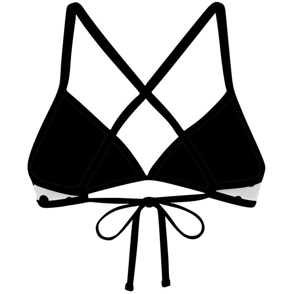 White-Black Polka Dots - Tieback Bikini Top