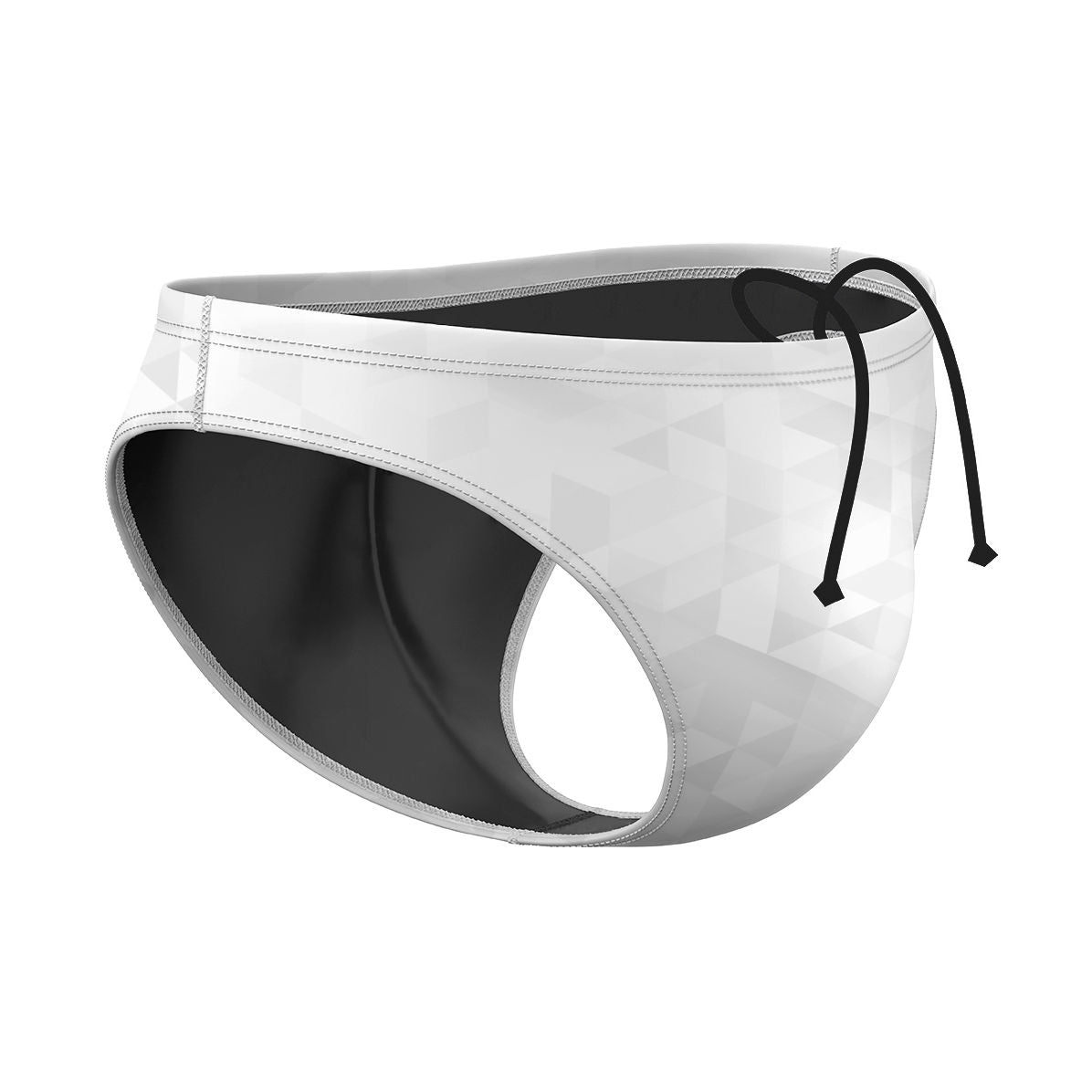 Gray and White Trinagles - Waterpolo Brief Swimsuit