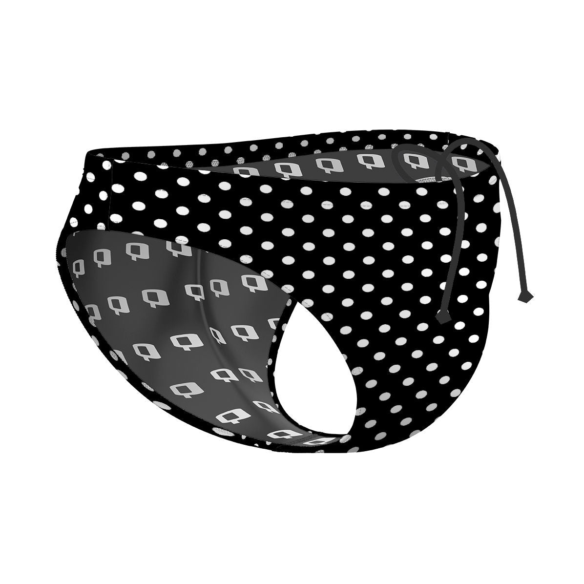 White Dots 45 Black - Waterpolo Brief Swimsuit