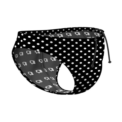 White Dots 45 Black - Waterpolo Brief Swimsuit