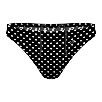White Dots 45 Black - Waterpolo Brief Swimsuit